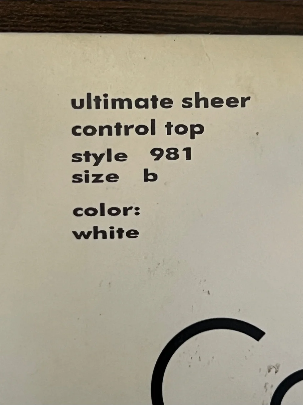 Vintage Calvin Klein Ultimate Sheer White  Pantyhose- Size B